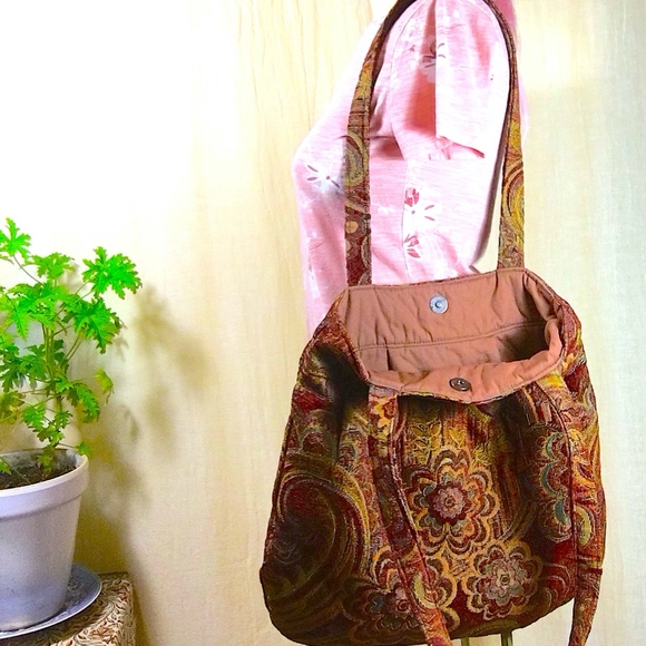 Large Paisley Tapestry Bag Purse - Picture 2 of 3